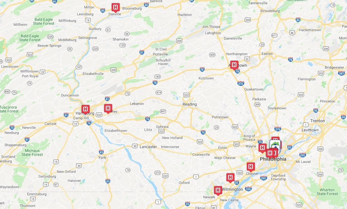 map of organ transplant centers