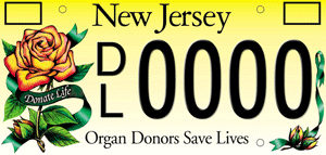 Purchase a New Jersey Donate Life License Plate.