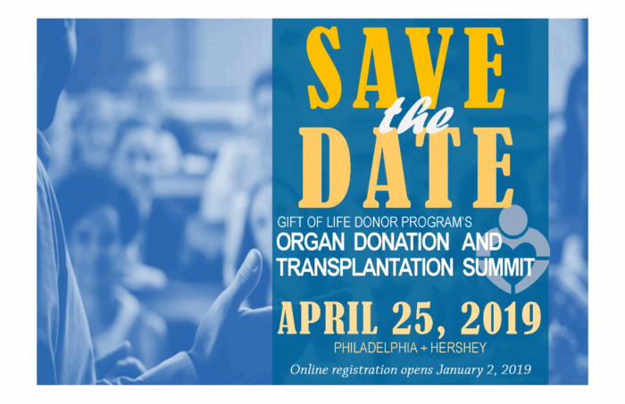 2019 SUMMIT Save the Date Gift of Life Donor Program