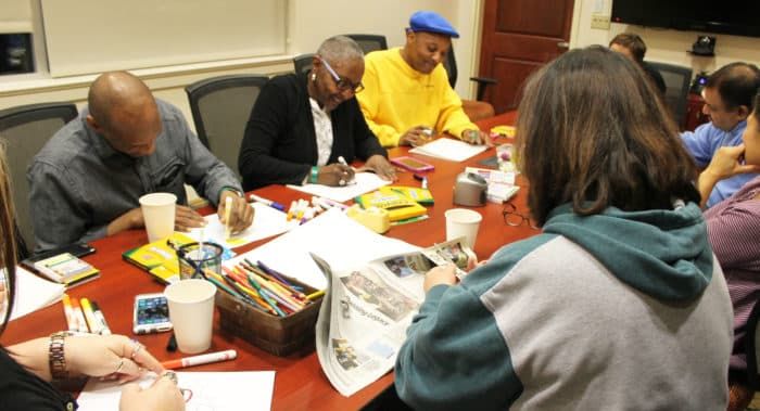 Guests at Gift of Life Howie's House participate in Art Therapy.