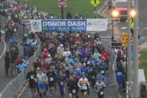 Crowds of over 14,000 attended the 24th Annual Donor Dash despite less-than-perfect weather.