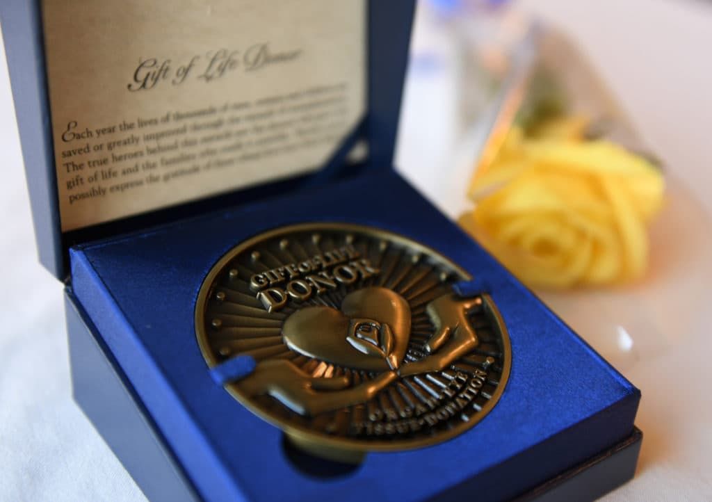 The Gift of Life Donor Medal is a remembrance for those who helped improve the lives of others through organ, eye or tissue donation.