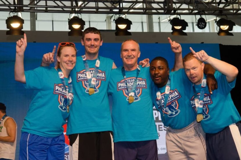 Transplant recipient athletes win the gold medal for Team Philadelphia at the Transplant Games.