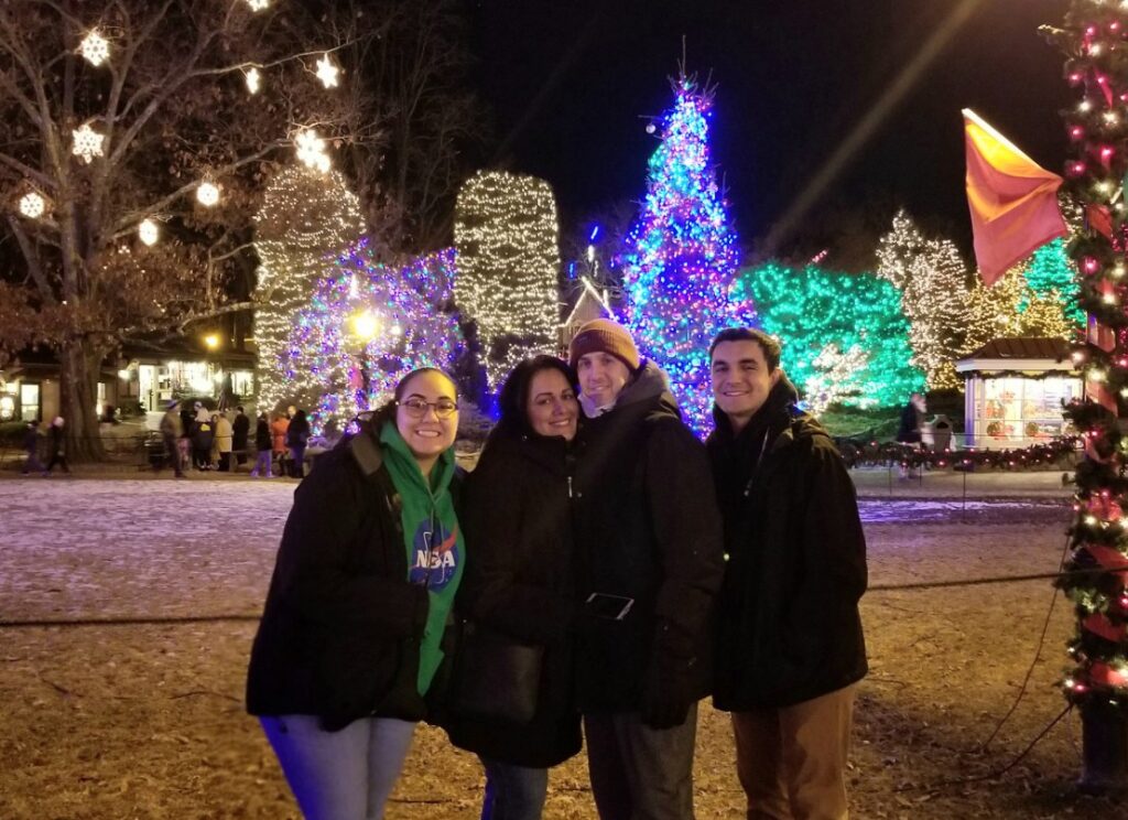 A family poses for a photo.