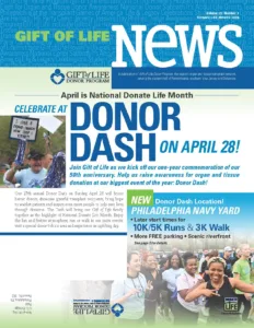 The front page of a newsletter is shown.