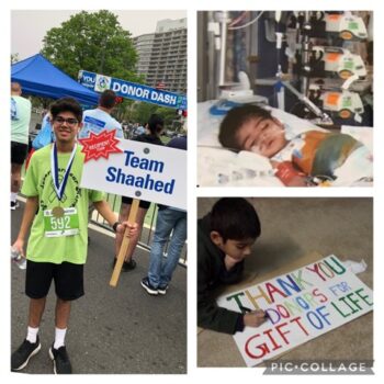 A photo collage of a young boy.