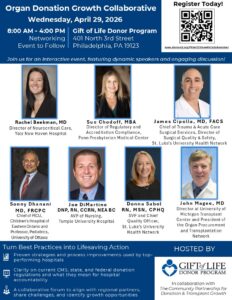 Speakers are shown for the 2026 Organ Donation Growth Collaborative in Philadelphia