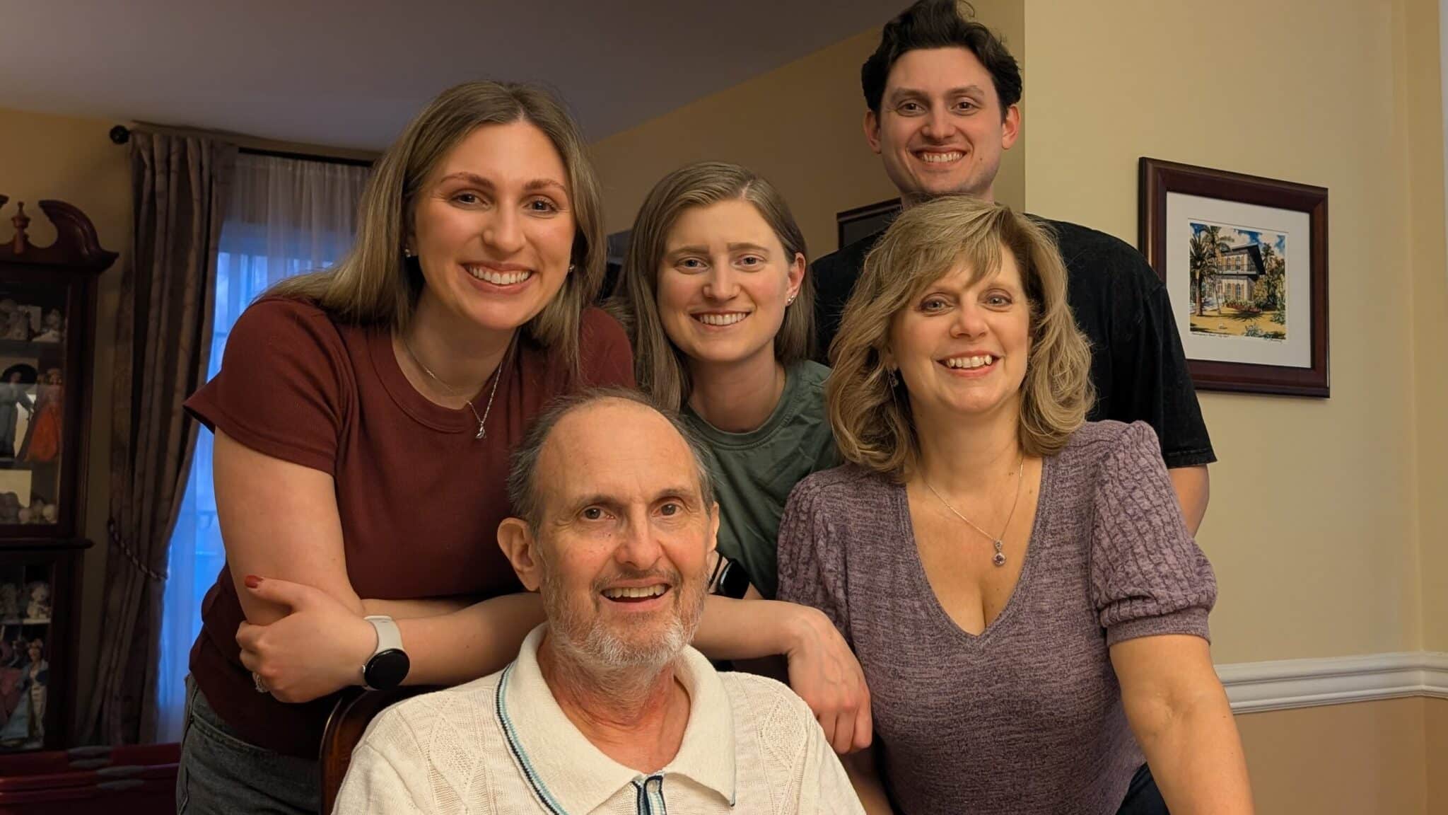 Transplant recipient Tom was supported by his wife and children through the transplant process.